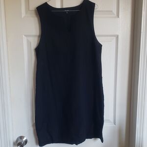 Madewell Black Sleeveless Mini Dress With Lace Accents